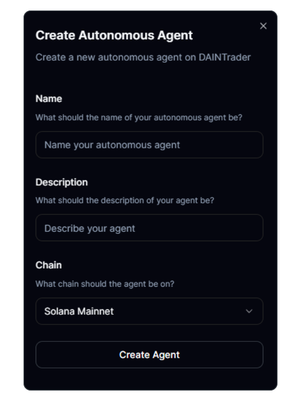 Create a DAIN Agent